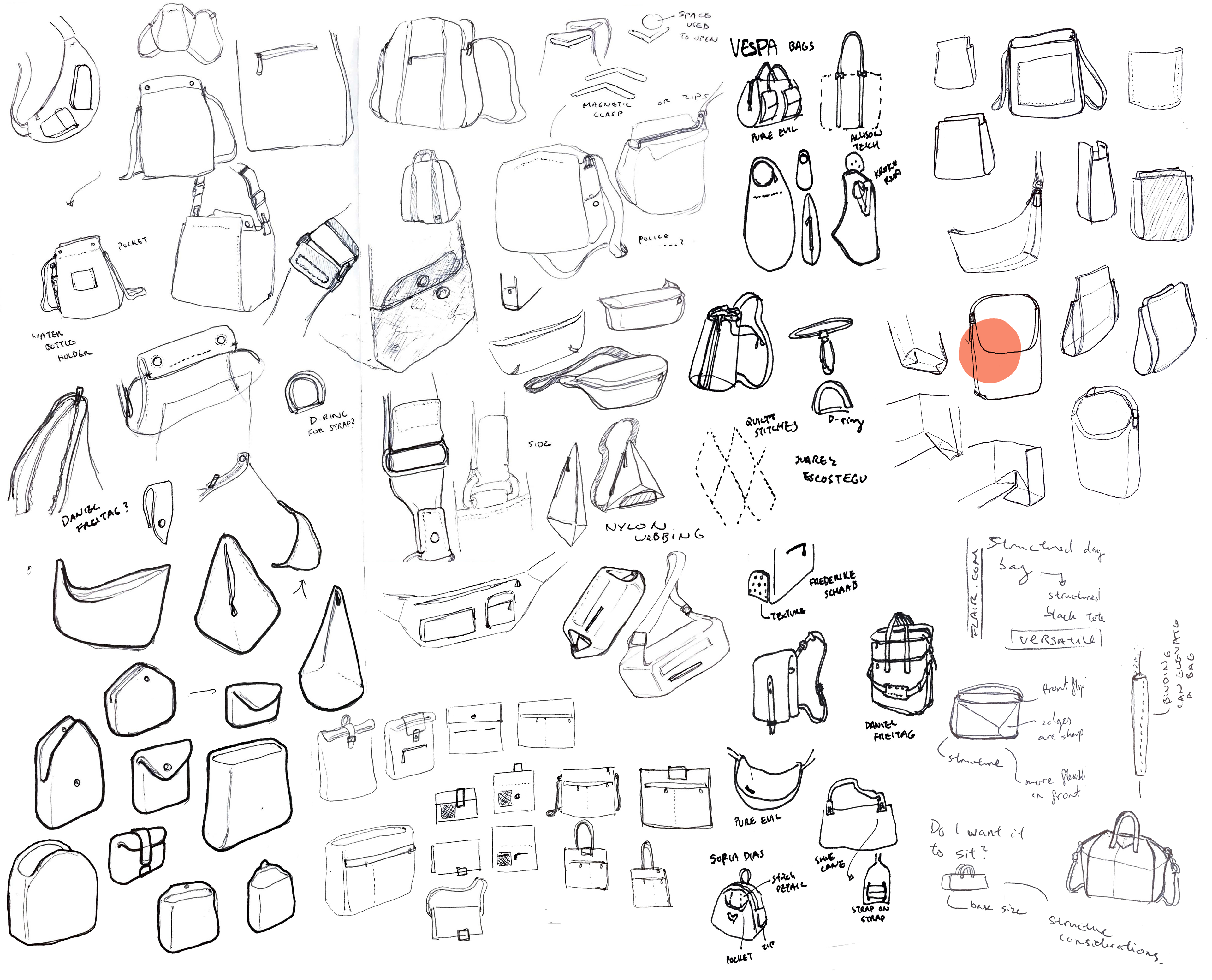 messenger bag drawing reference