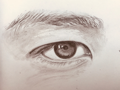 realistic male eye sketch
