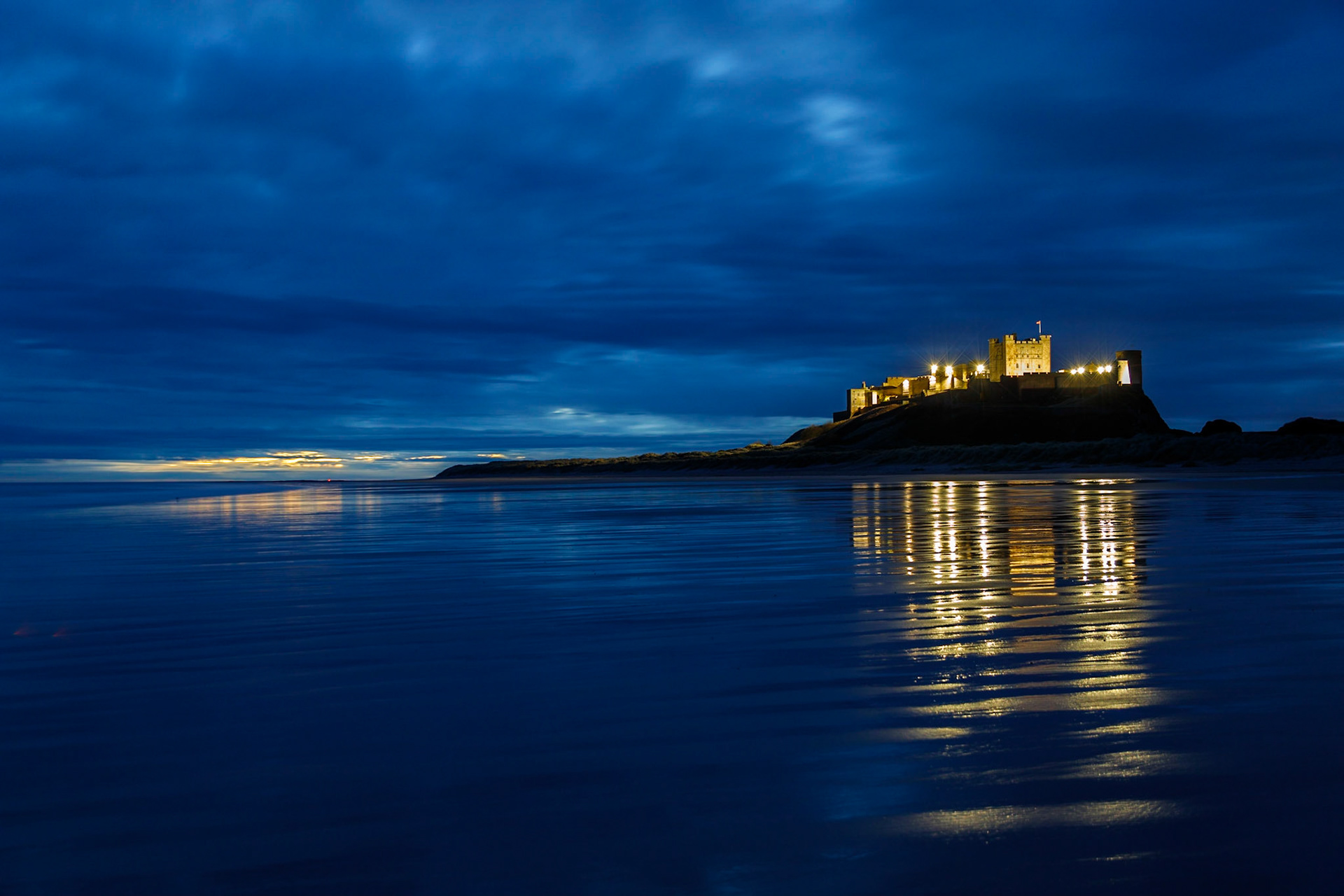 Bamburgh lit up. December 2017