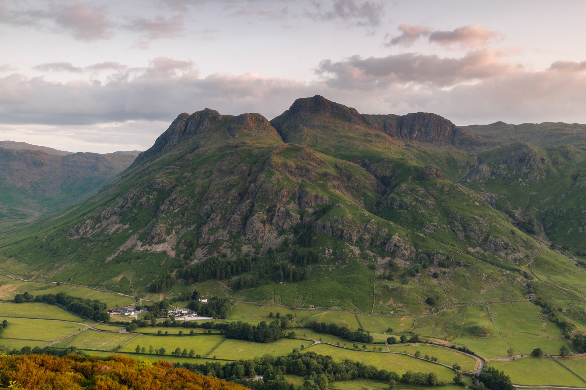 Langdale Pikes.  A summer sunrise