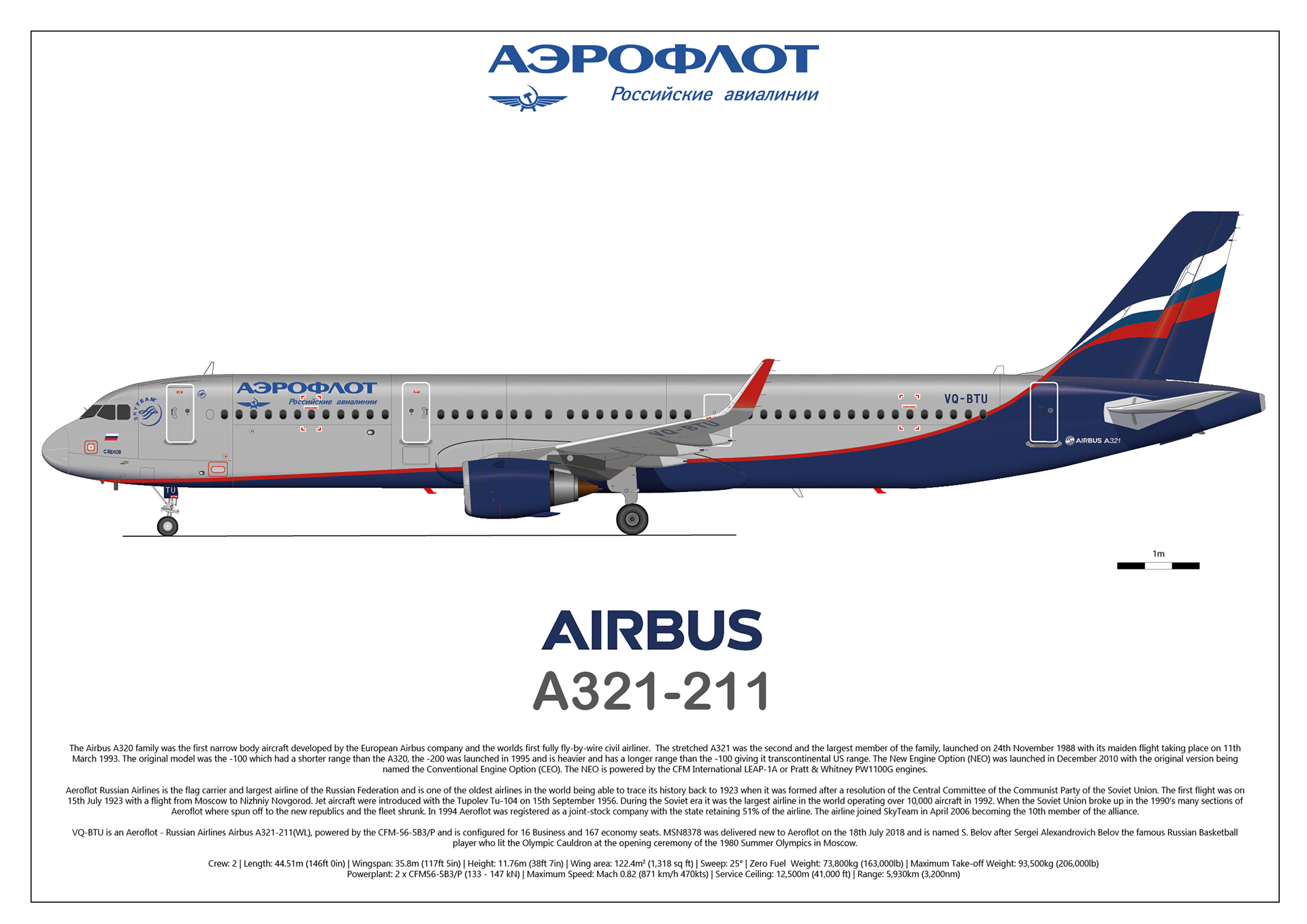 Airbus a321 Аэрофлот схема