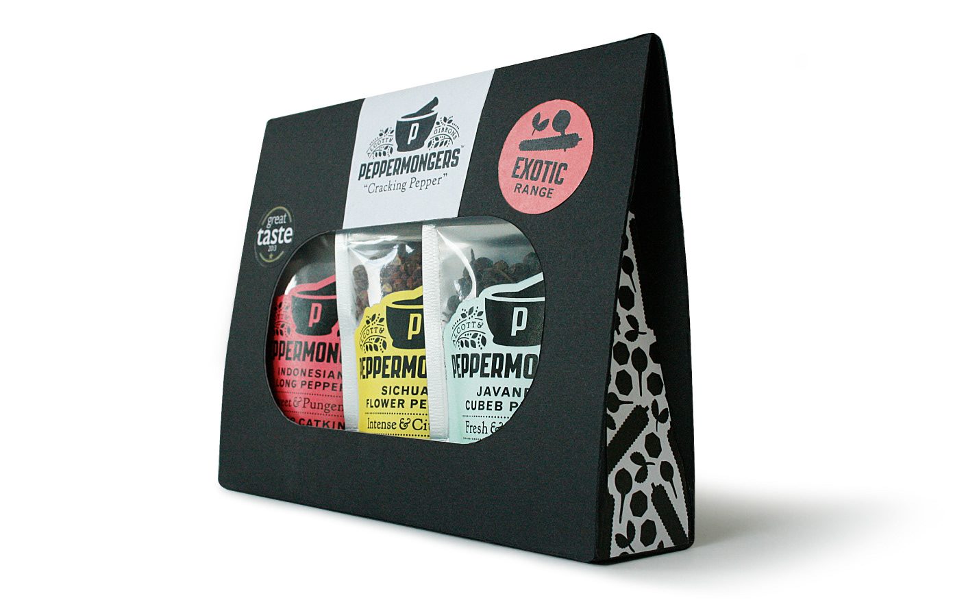 Brand identity and packaging design for Peppermongers by Peter Gibbons