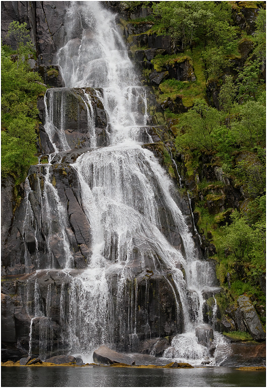 Waterfall, Trollfjorden, Norway