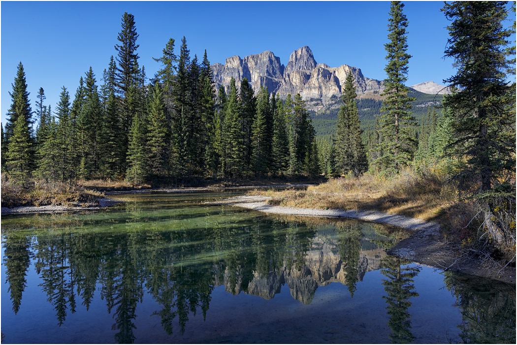 Castle Mountain from Bow River backwater