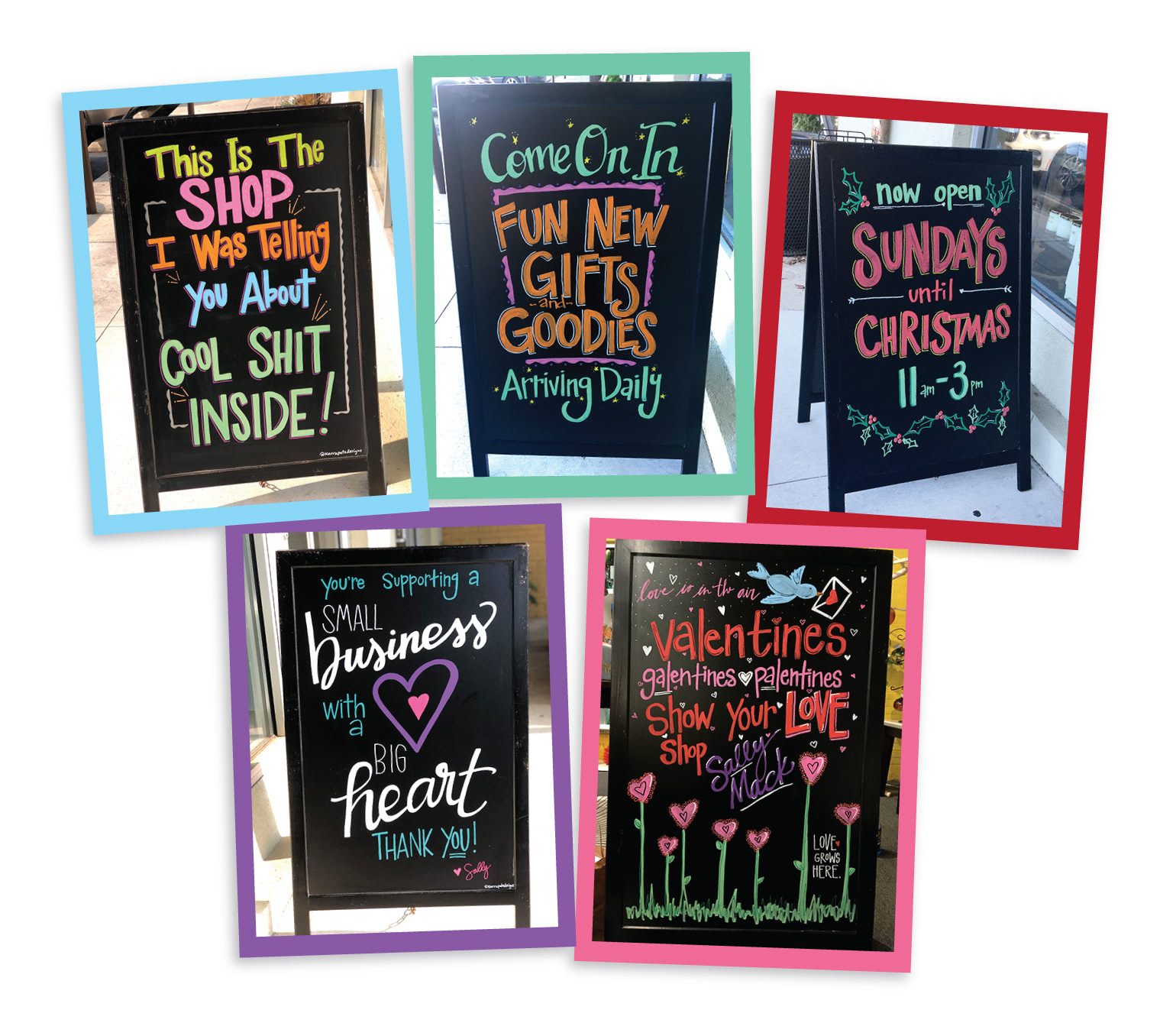 SallyMack Hand Lettered Chalkboard Signs