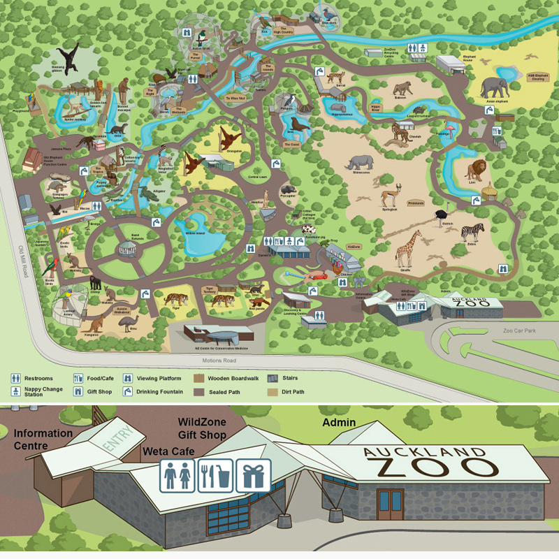 Map Of Auckland Zoo Chris Davidson Illustration - Auckland Zoo