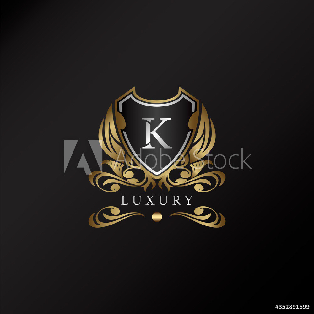 Gold Shield K Letter