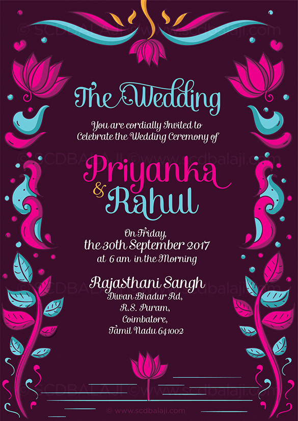 Quirky Indian Wedding Invitations - Vivid Punjabi Wedding Invitation 