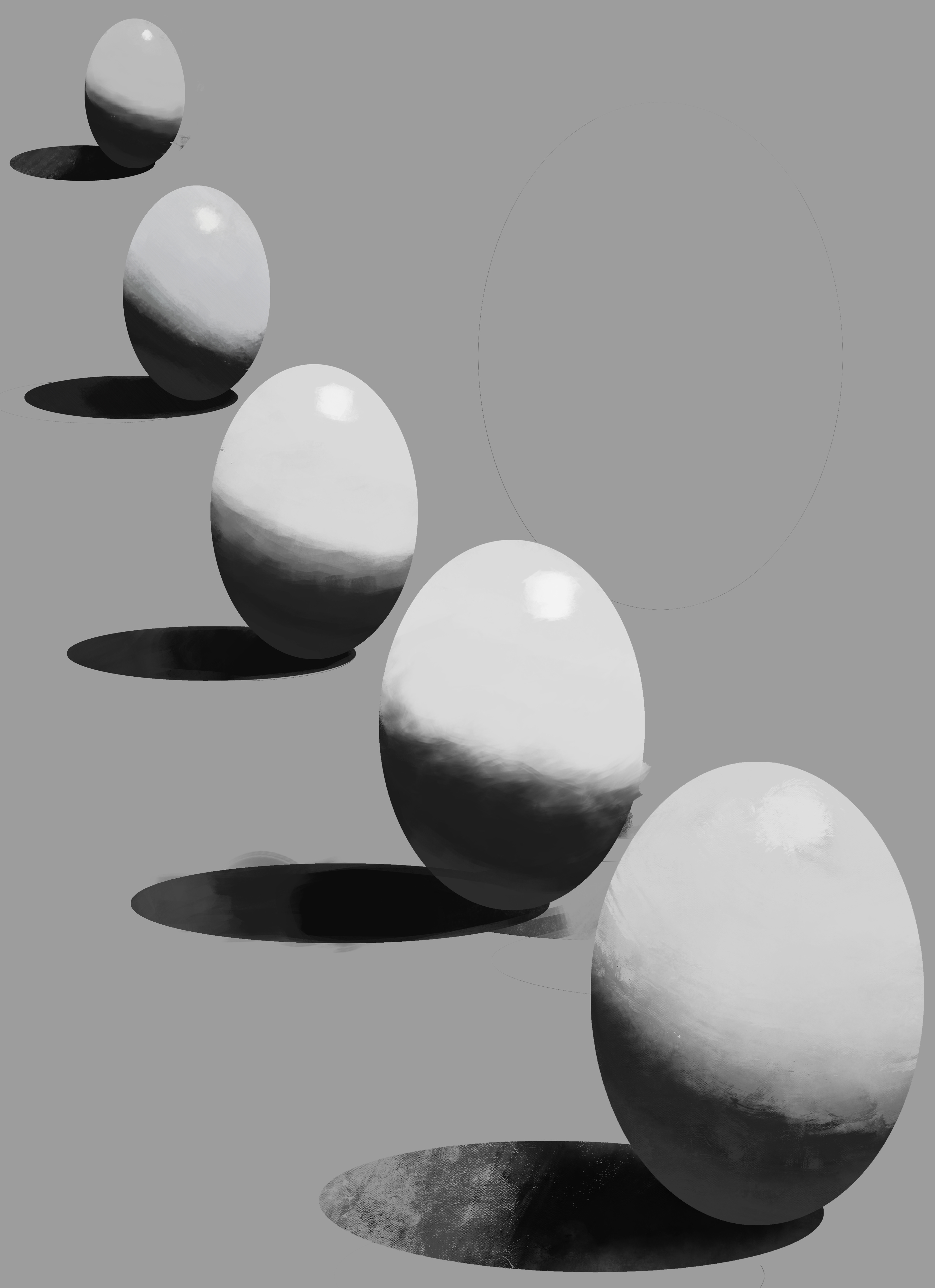 Value, Light, and Rendering Practice using Adobe Photoshop Brushes (11/22/2020)