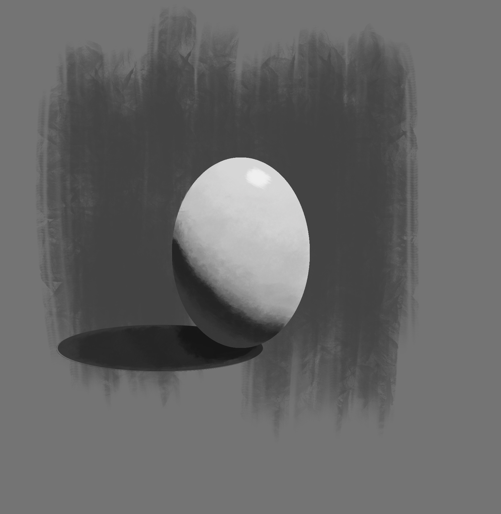 Value Study of Egg using Custom Textured Brushes in Adobe Photoshop (12/20/2020)