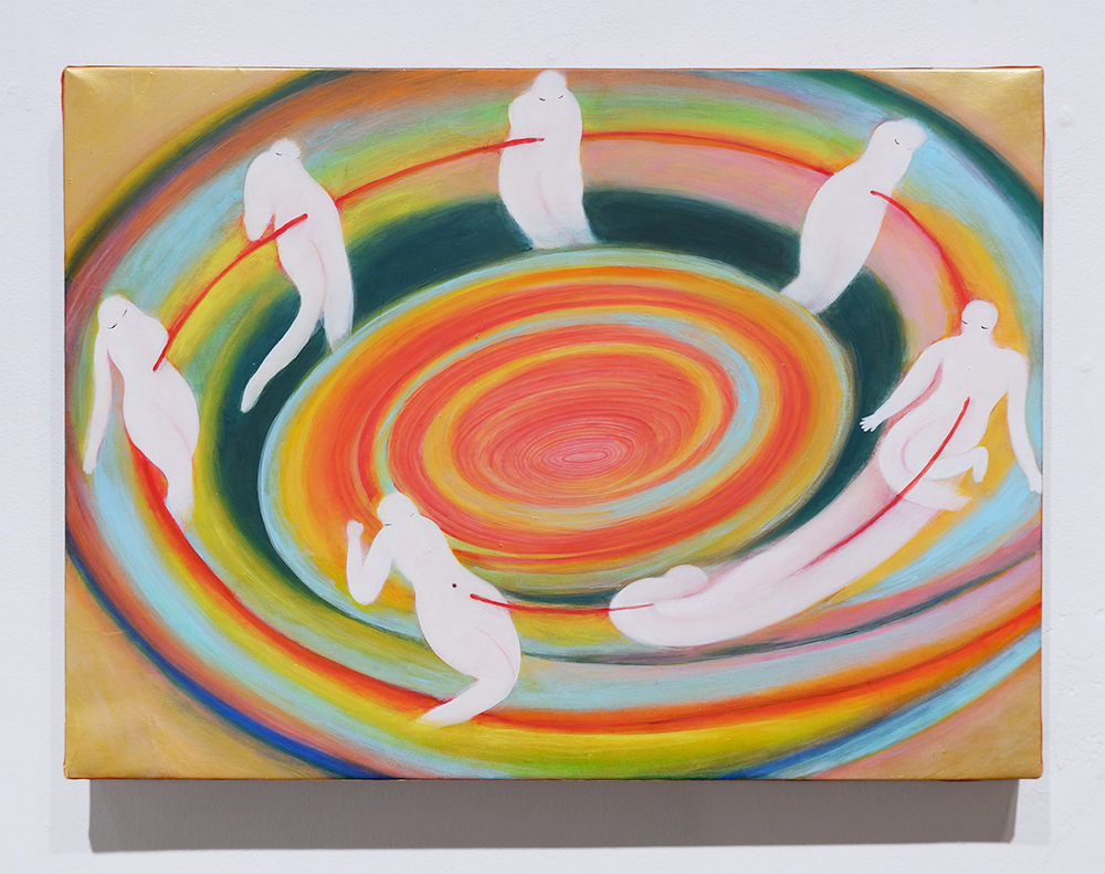 No.26 / title : 手芸 / artist : 幸得 冬花 / medium : パネル、アクリル、水彩色鉛筆 / year : 2021 / size : W335×H245×D20mm / price : ¥24,200-