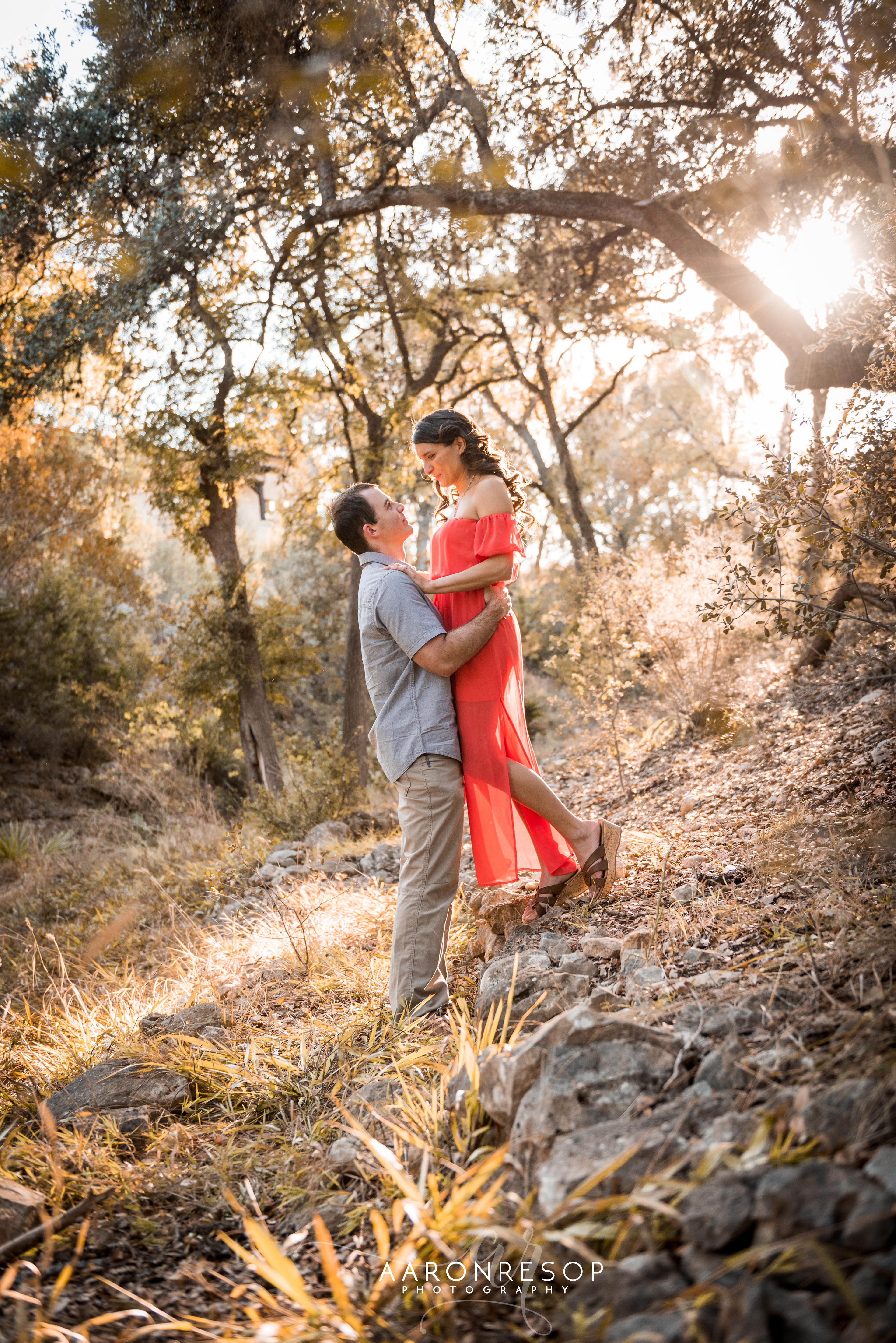 Engagement Photos taken in Spring Branch, TX 78070 by wedding photographer Aaron Resop @ Remi Ridge at Hidden Falls 2225 Bridal Veil, Spring Branch, TX 78070