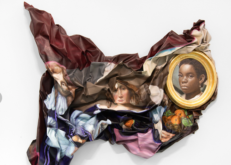 TITUS KAPHAR, “Twisted Tropes,” 2016 (oil on canvas with antique frame). | Eileen and Richard Ekstract, ©Titus Kaphar. Courtesy of the artist and Jack Shainman Gallery, New York