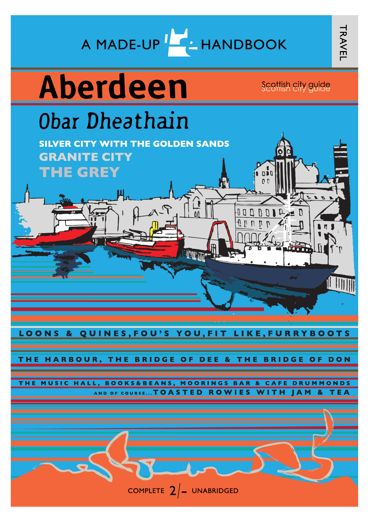 Aberdeem : Obar Dheathain - The Harbour, Aberdeen, Scotland, Movie Poster Art, Giclee Print, Wall Art, made up books, pop culture, local history, landmarks
