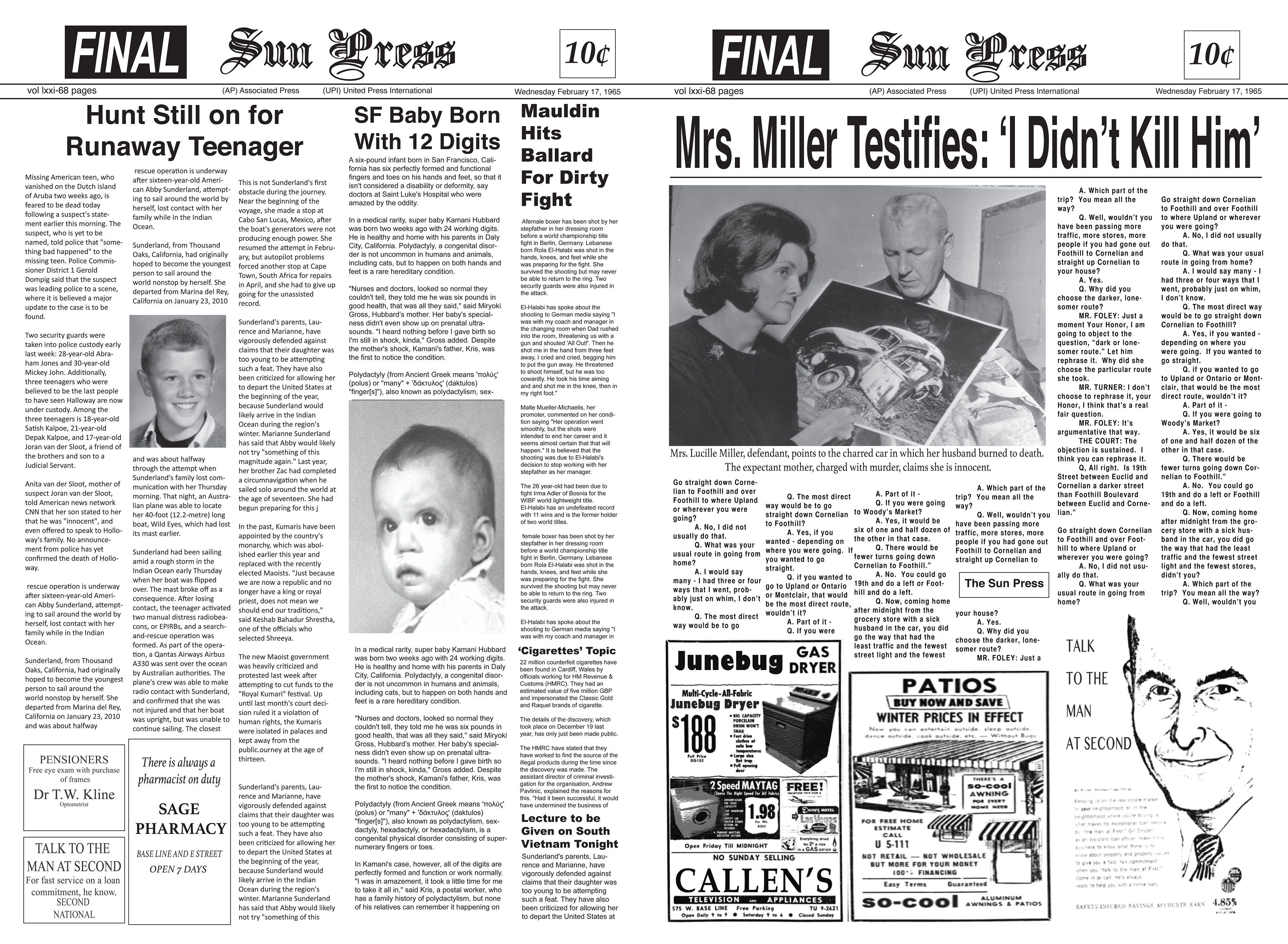 Newspaper Layout and Original Stories