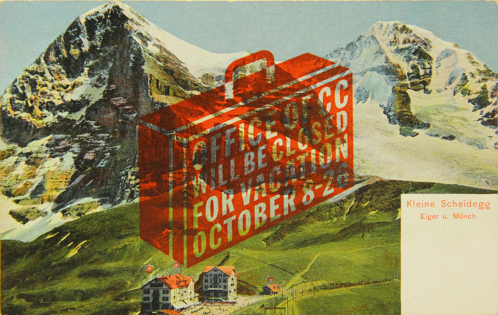 Front side, letter pressed on vintage postcards