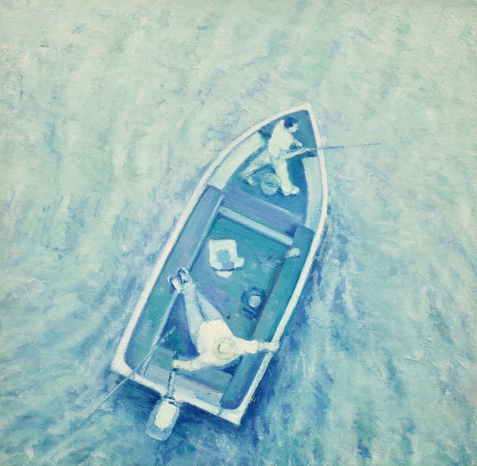 Fishing, 2014, 8”x 8”, oil on canvas