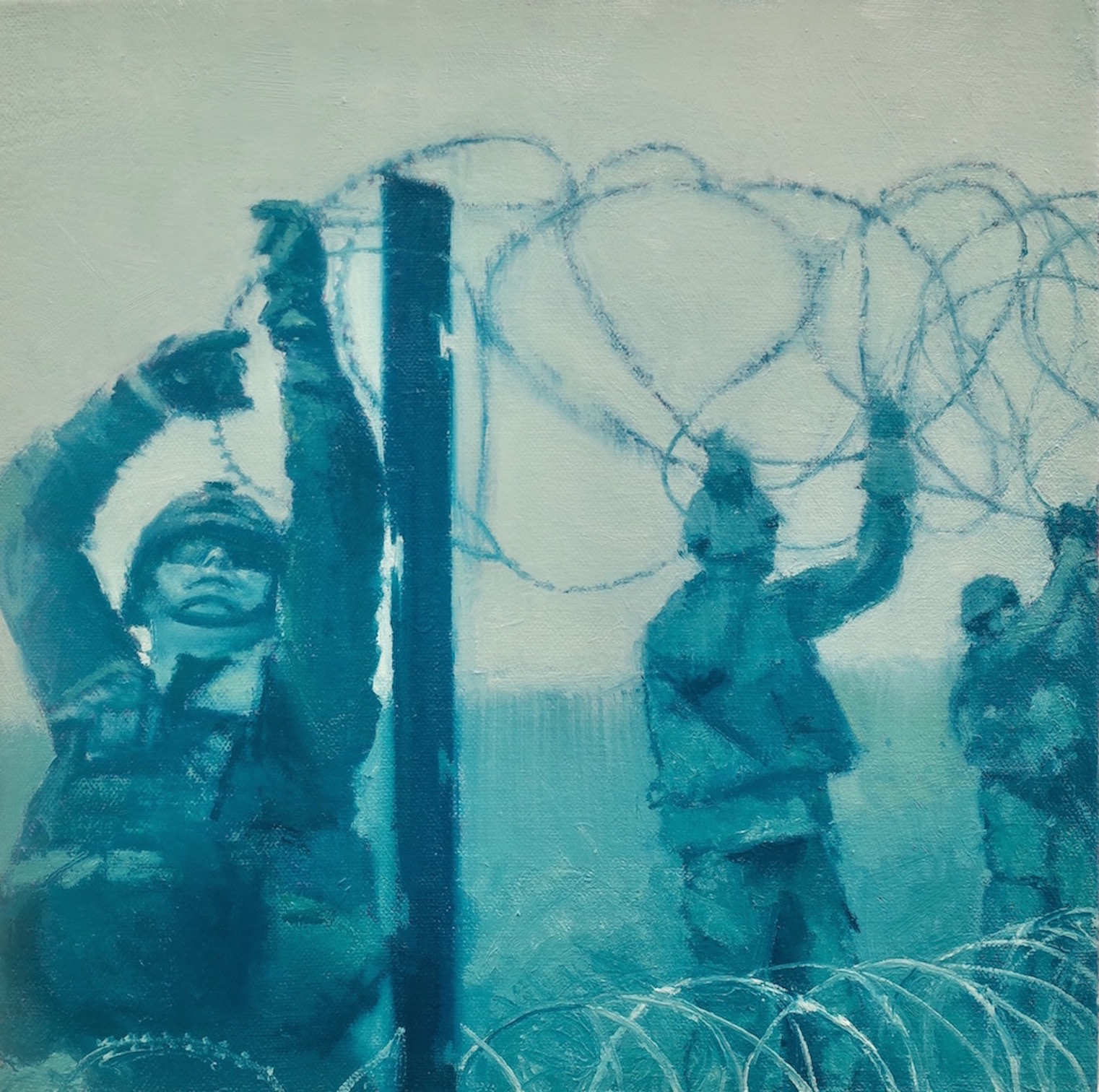 Border Patrol, 2020, 10 1/8" x 10 1/8", oil on canvas