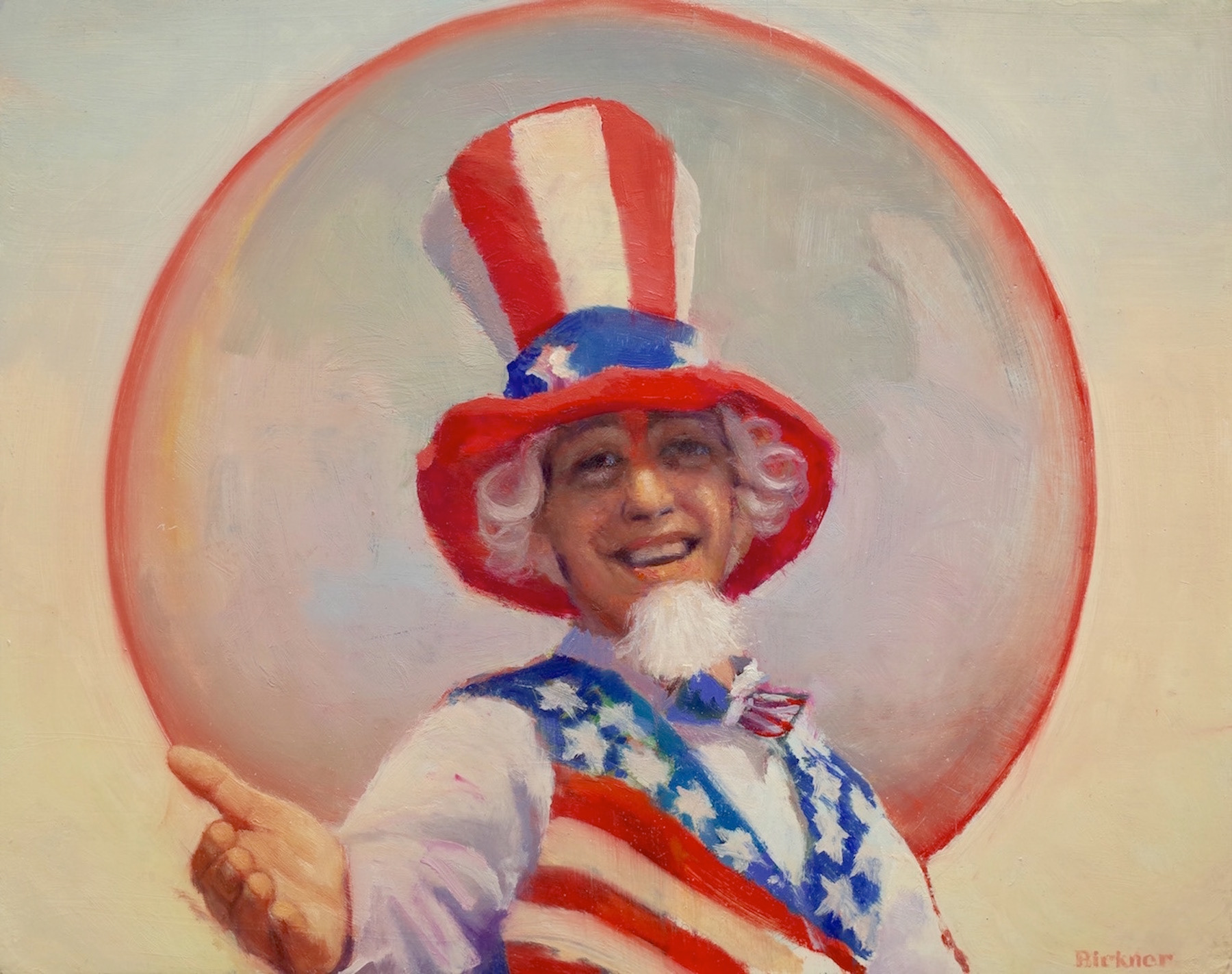 Mermaid Parader: Uncle Sam, 2012, 10” x 12 3/4”, oil on canvas