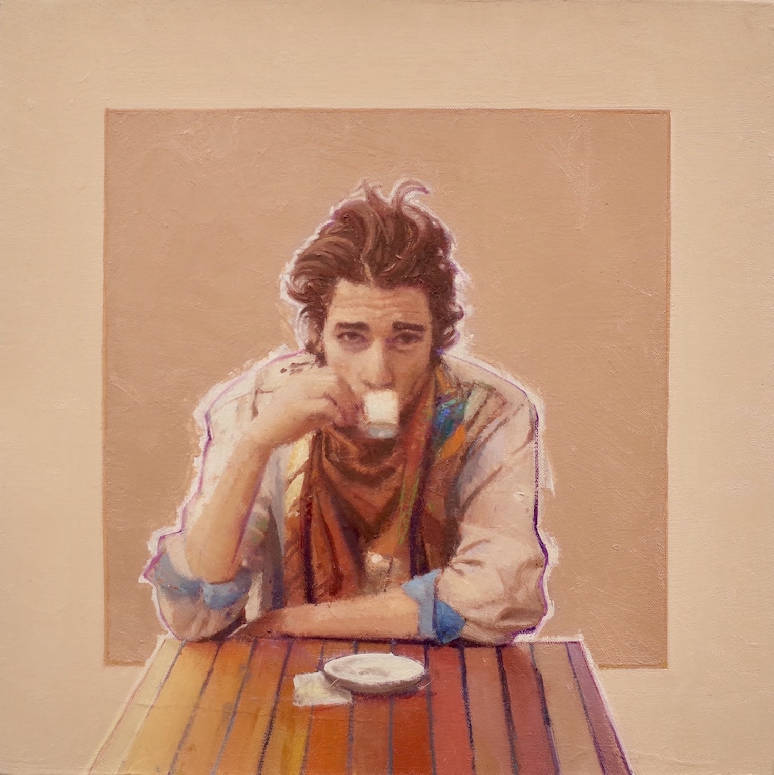 Cappuccino, 2016, 14 1/8” x 14”, oil on canvas