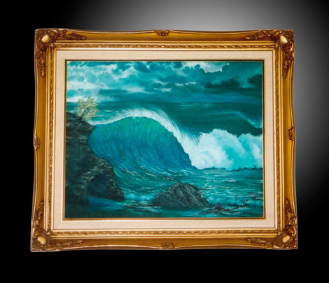 oil painting of a seascape and waves
