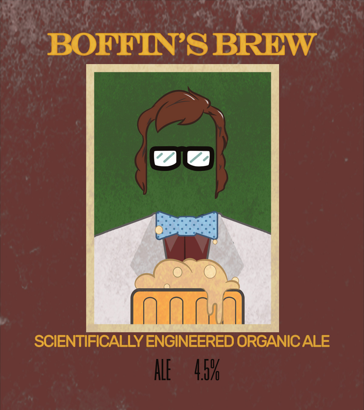 Fictional beer brand labels