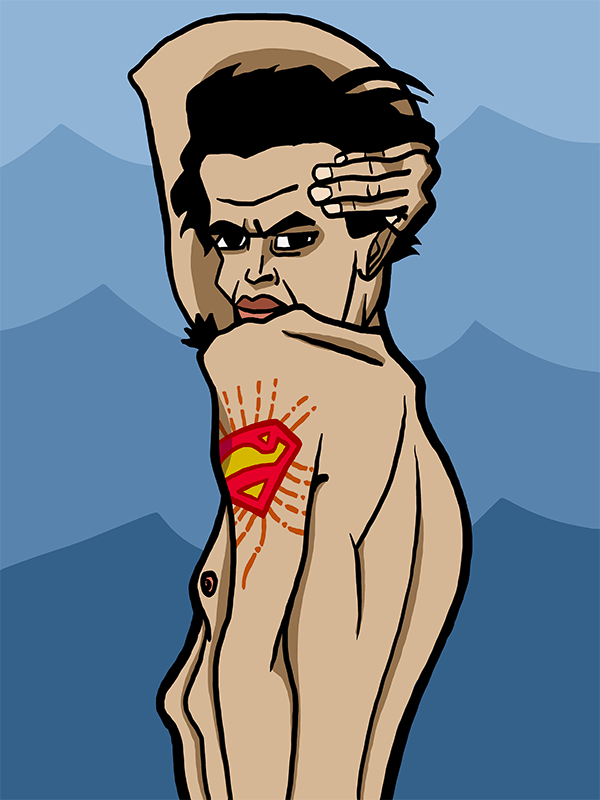 Egon Schiele, myself portrait - 90 x 120 cm / Fine art print ( 2021 )