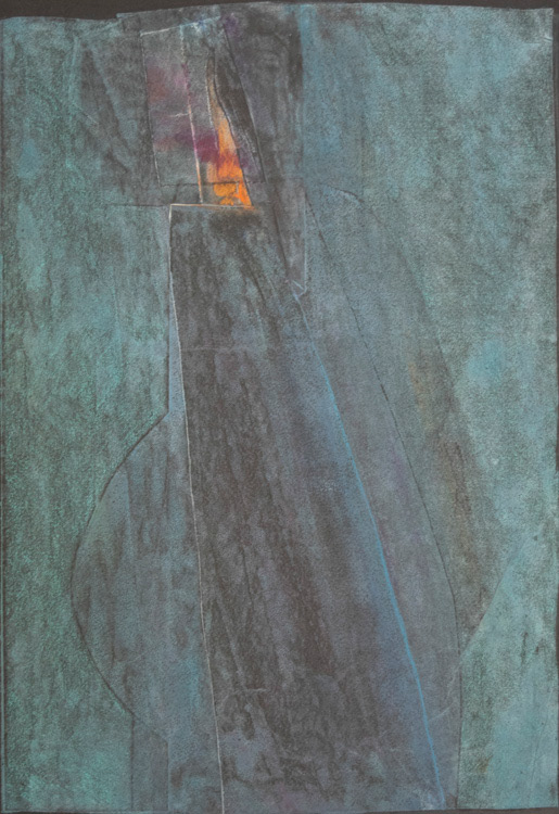 Klarika’s Ghost (1981) Monotype on black paper, 17 x 12 inches