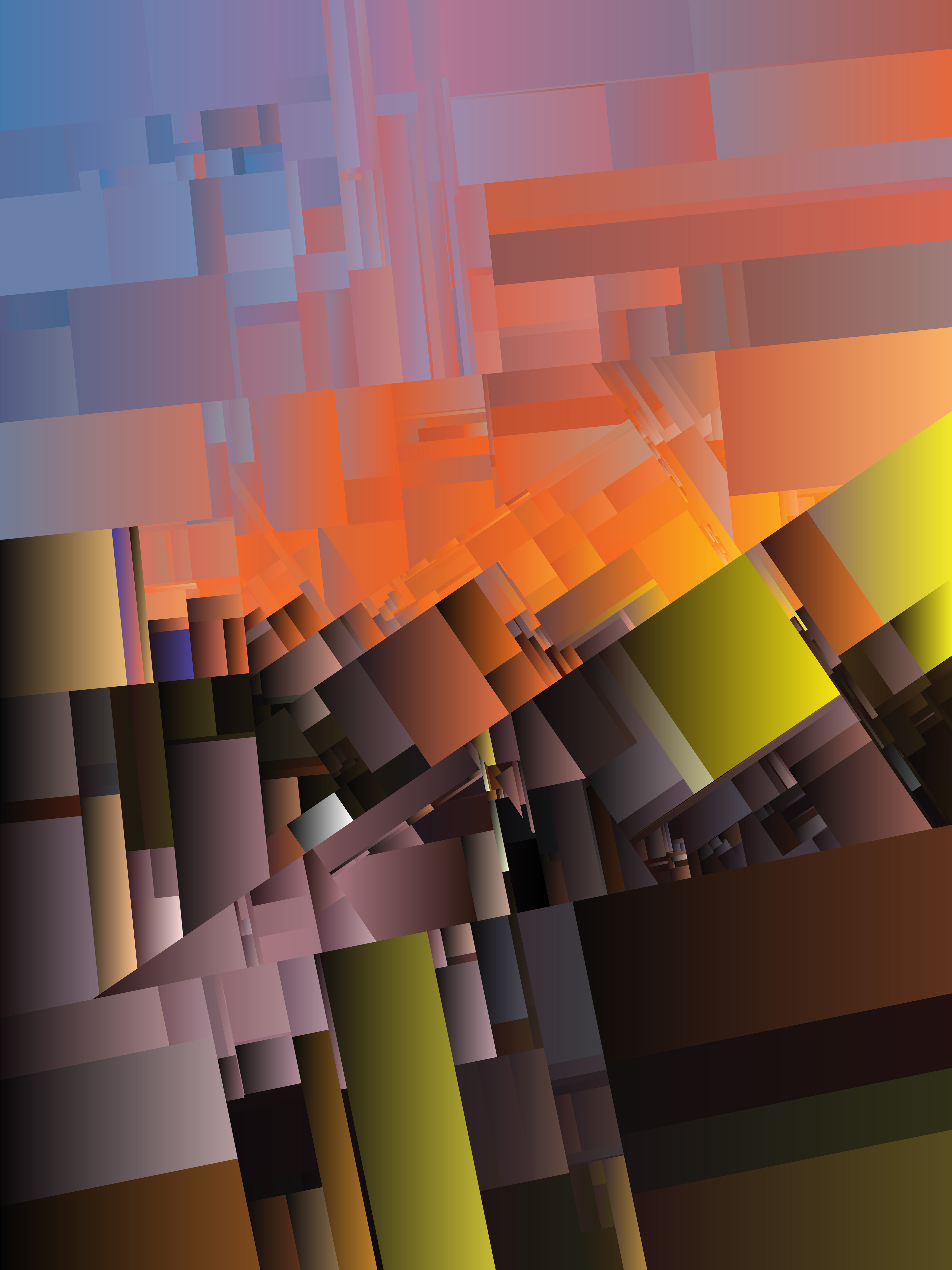 Geometric color-blocking; Impressionist