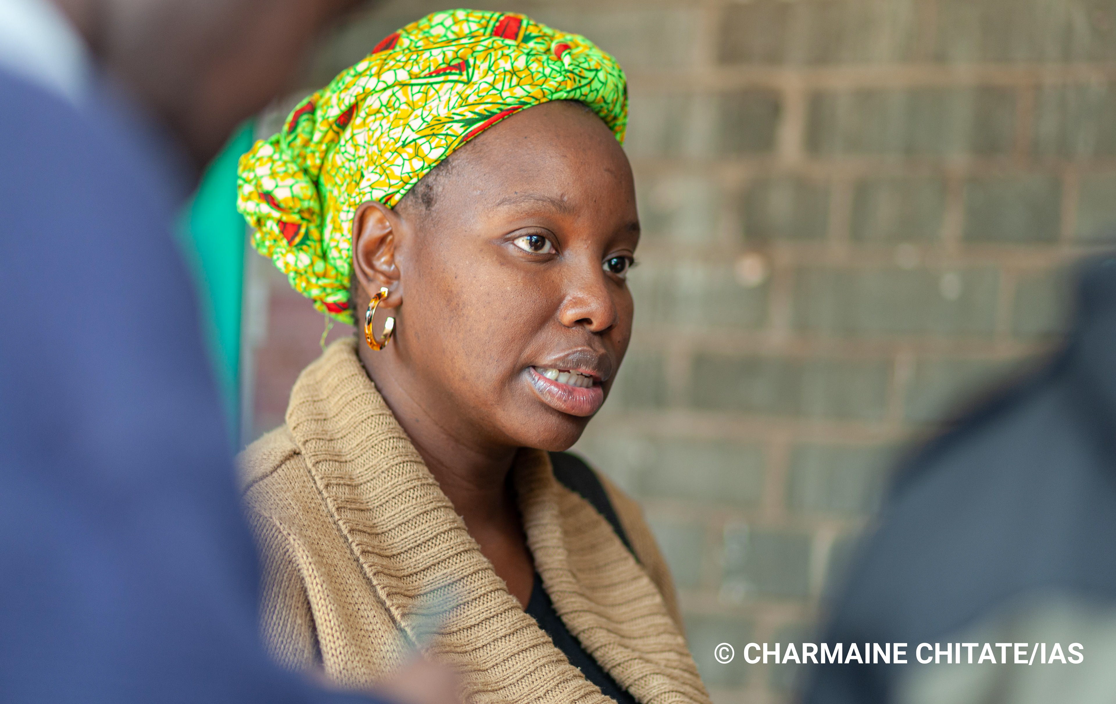 Dr. Sithabiso Dube, TB/HIV Care Officer at The Union office in Harare responds to a question during a Media Field Trip facilitated by the International AIDS Society (IAS). (Photographer: Charmaine Chitate/IAS)