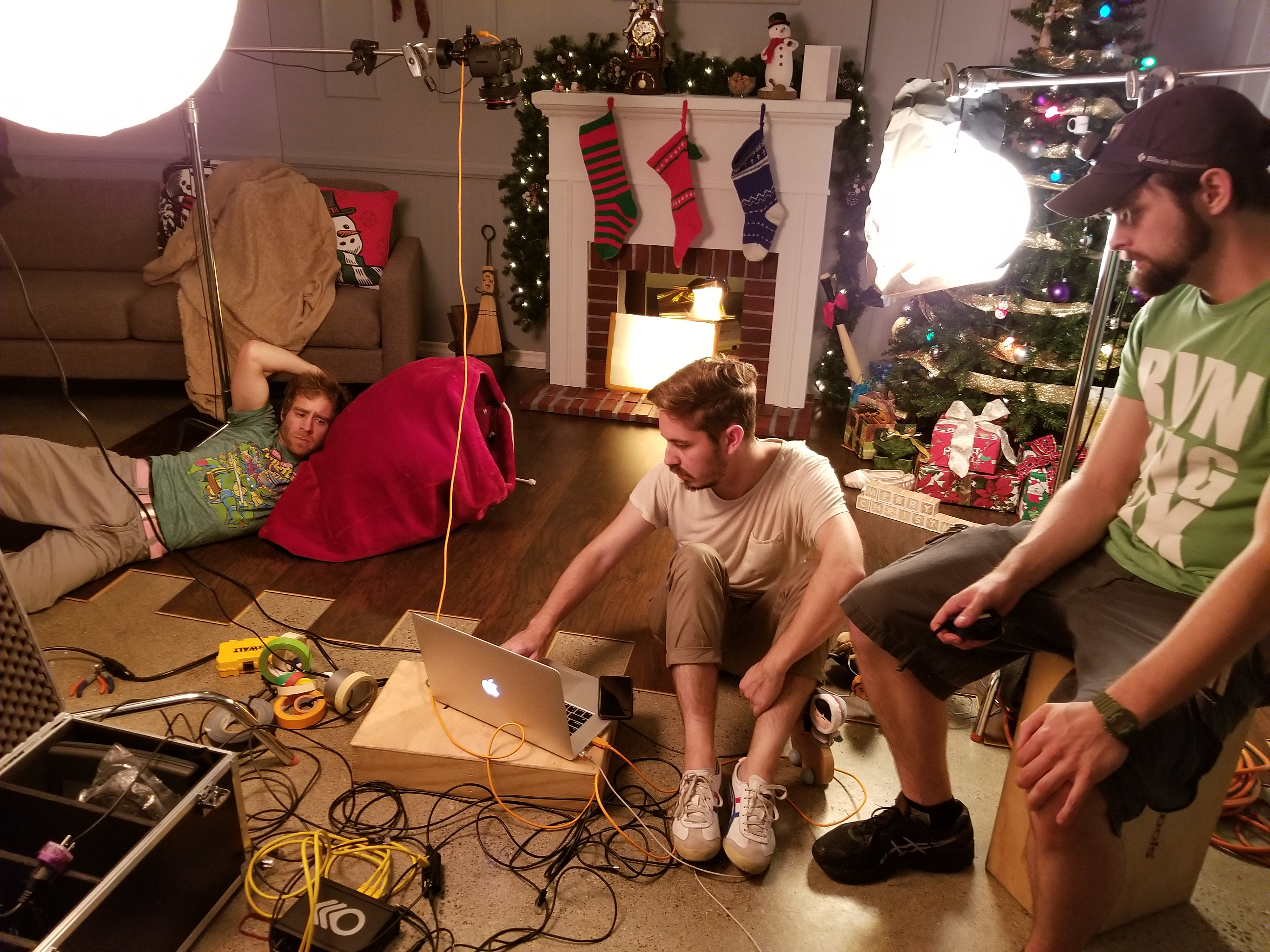 Russ Stepan puppeteering Santa's magical bag.