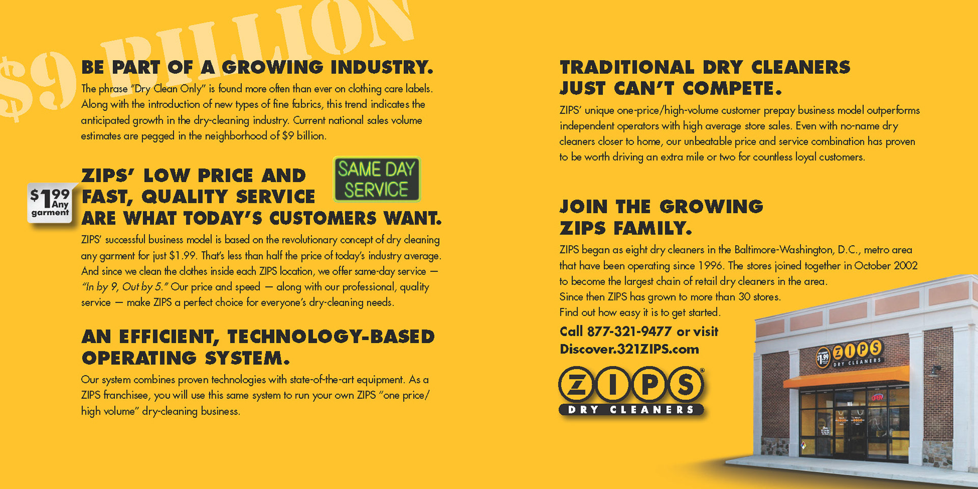 Tom Czajkowski ZIPS Dry Cleaners Franchise Sales Piece