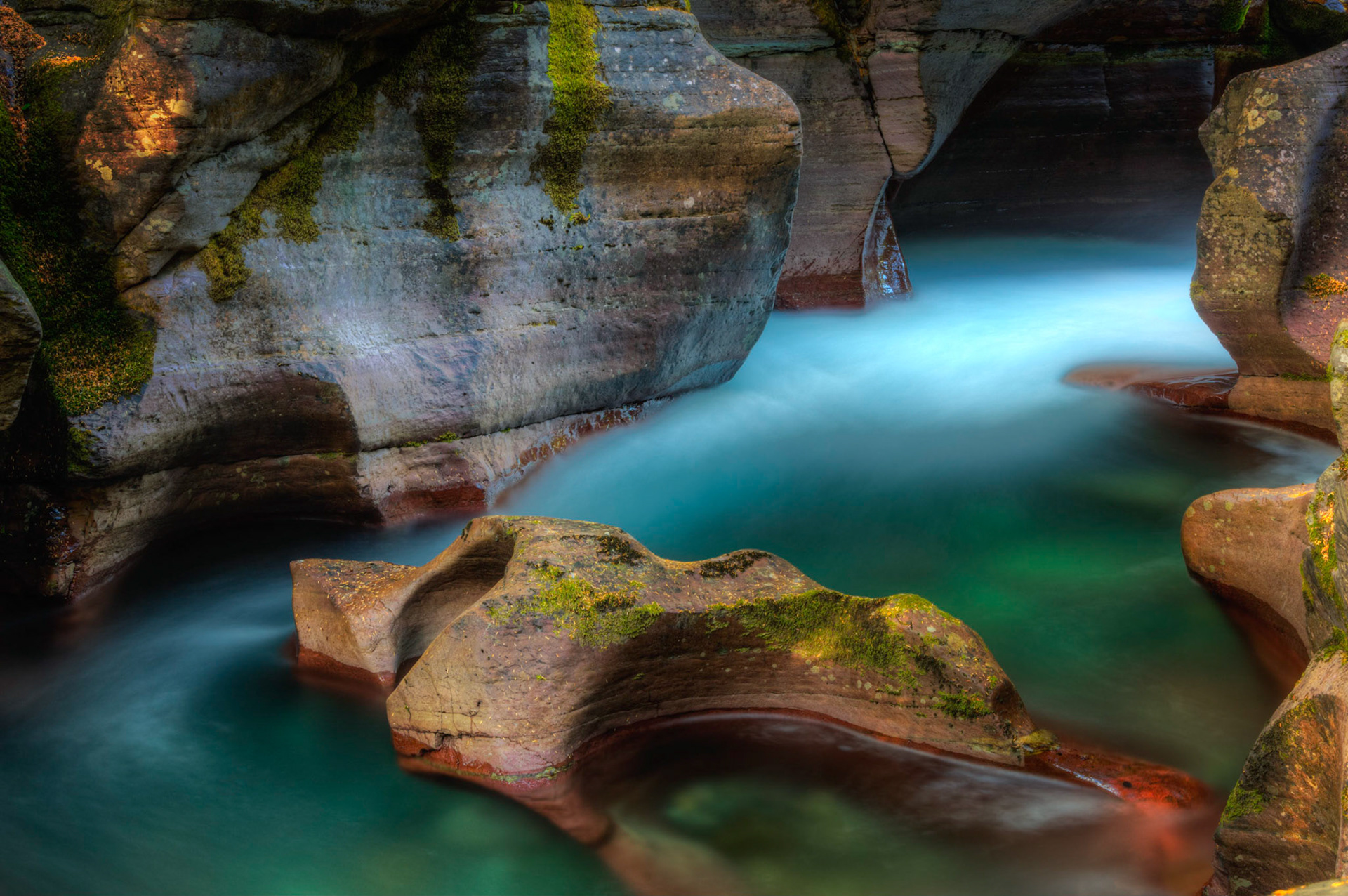 Avalanche CreekGlacier National ParkJuly 30, 2015This is an HDR image consisting of 5 exposures merged in Photomatix Pro. Additional processing in Lightroom and Photoshop.PENTAX K-3, Sigma 18-250mm f/3.5-6.3 DC OS HSMISO 100 45 mm  8.0 sec at ƒ / 16
