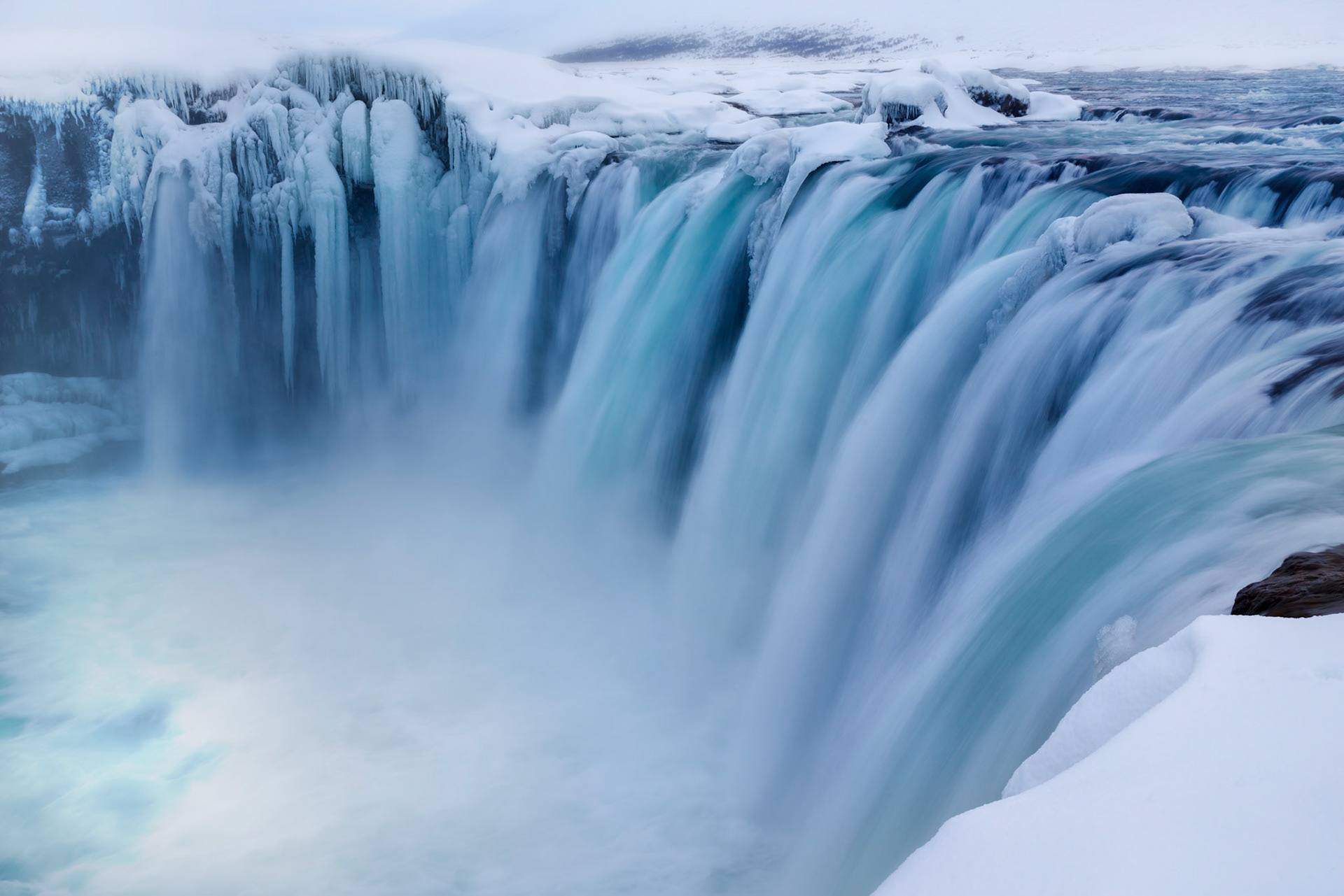 The Skjálfandafljót River, at Goðafoss.Norðurland Eyestra, IcelandMarch 12, 2018PENTAX K-1, HD PENTAX-D FA 24-70mm F2.8ED SDM WRISO 100 43 mm  ⅛ sec at ƒ / 16