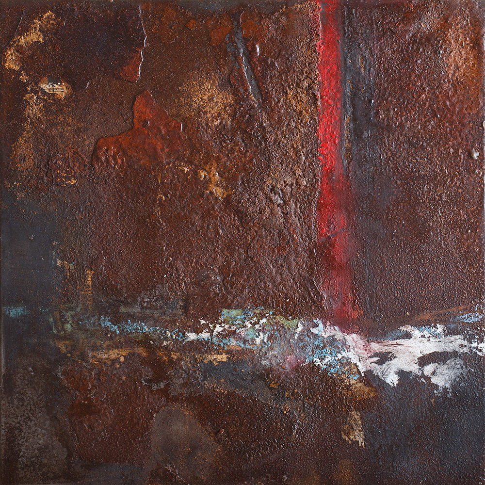 What makes us / April 2014 / Mixed media on steel / 20x20cm / Sold