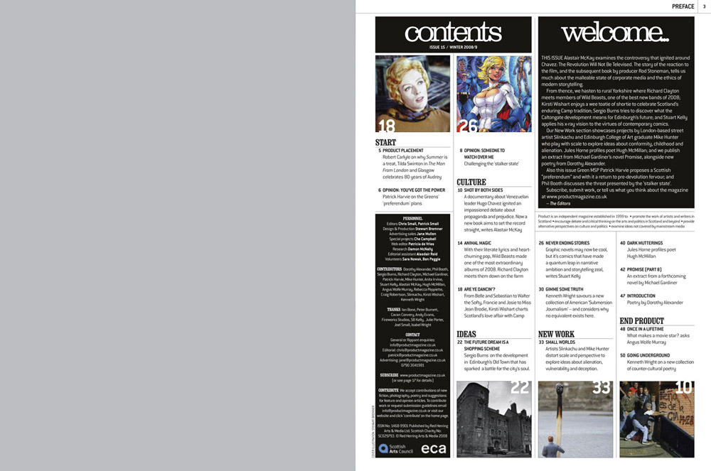 Magazine double page spread