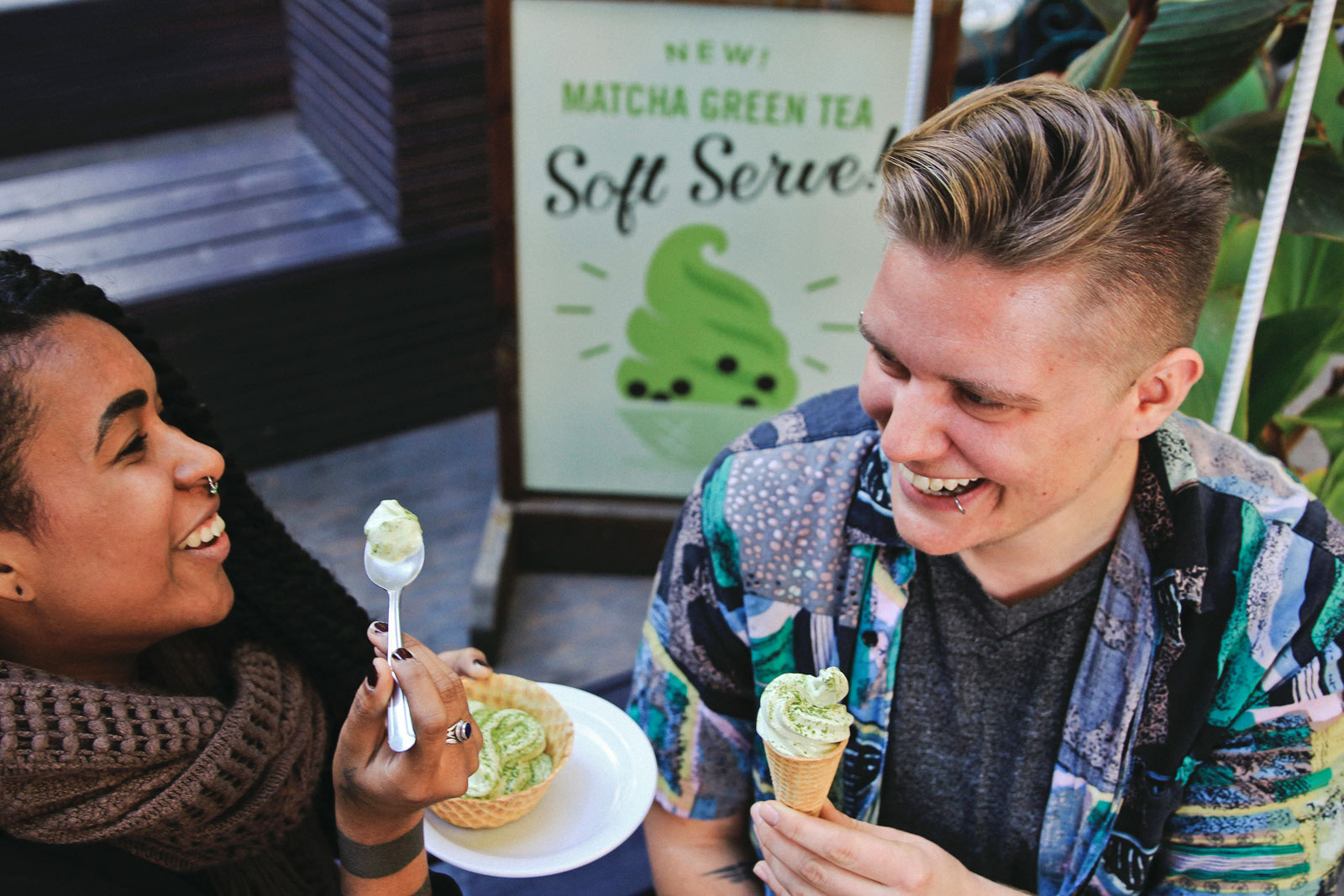 Matcha Green Tea ice cream served at Brew Dr. Tea Company in Eugene