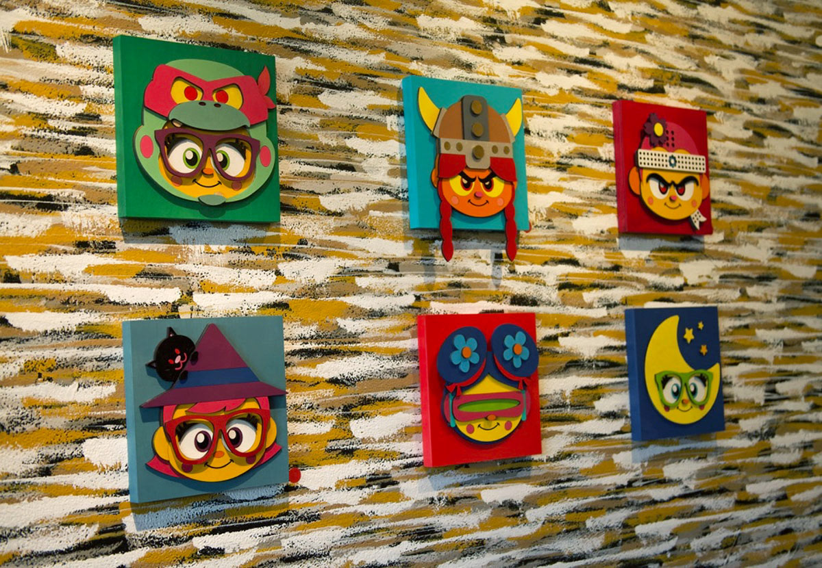 Painted Wood Art Pieces at Cukui Store and Gallery