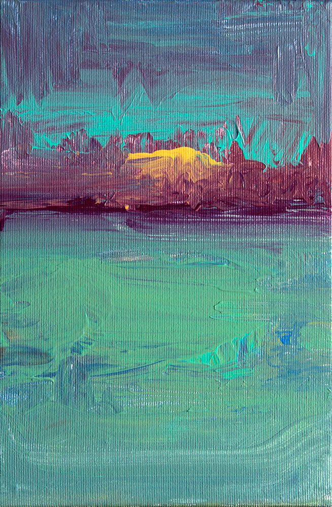 Sun, acrylic on canvas, 24x16 cm, 100 €