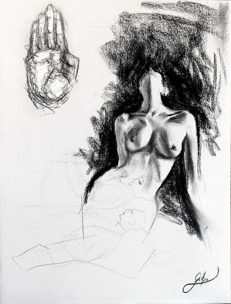 Untitled, charcoal on paper, 61x46 cm, 250 €