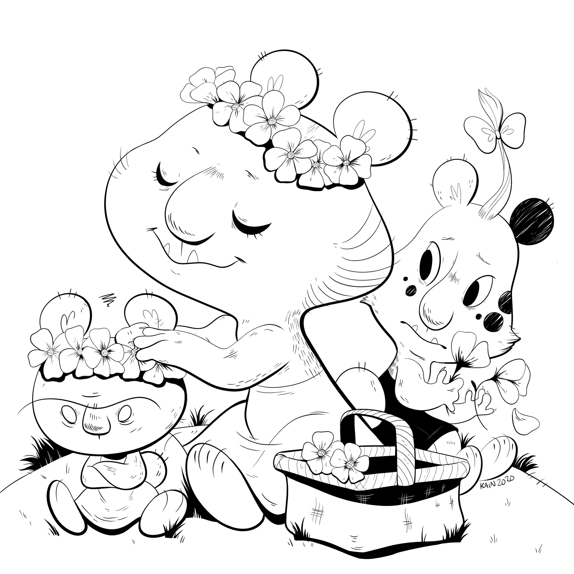 Three Broons & a Basket of Buttercups