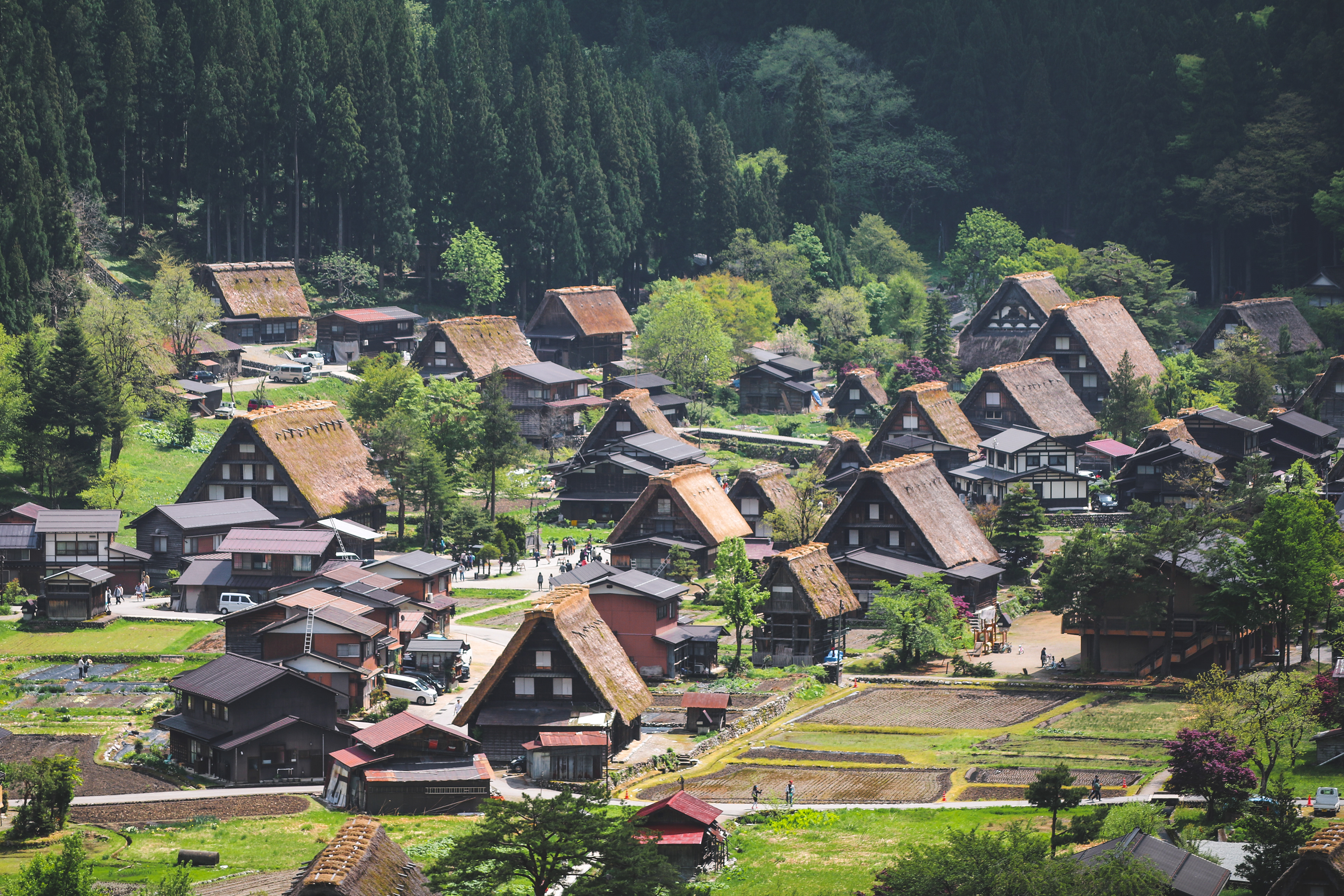 Thatched roof town in Shirakawa-go, Japan, 2018