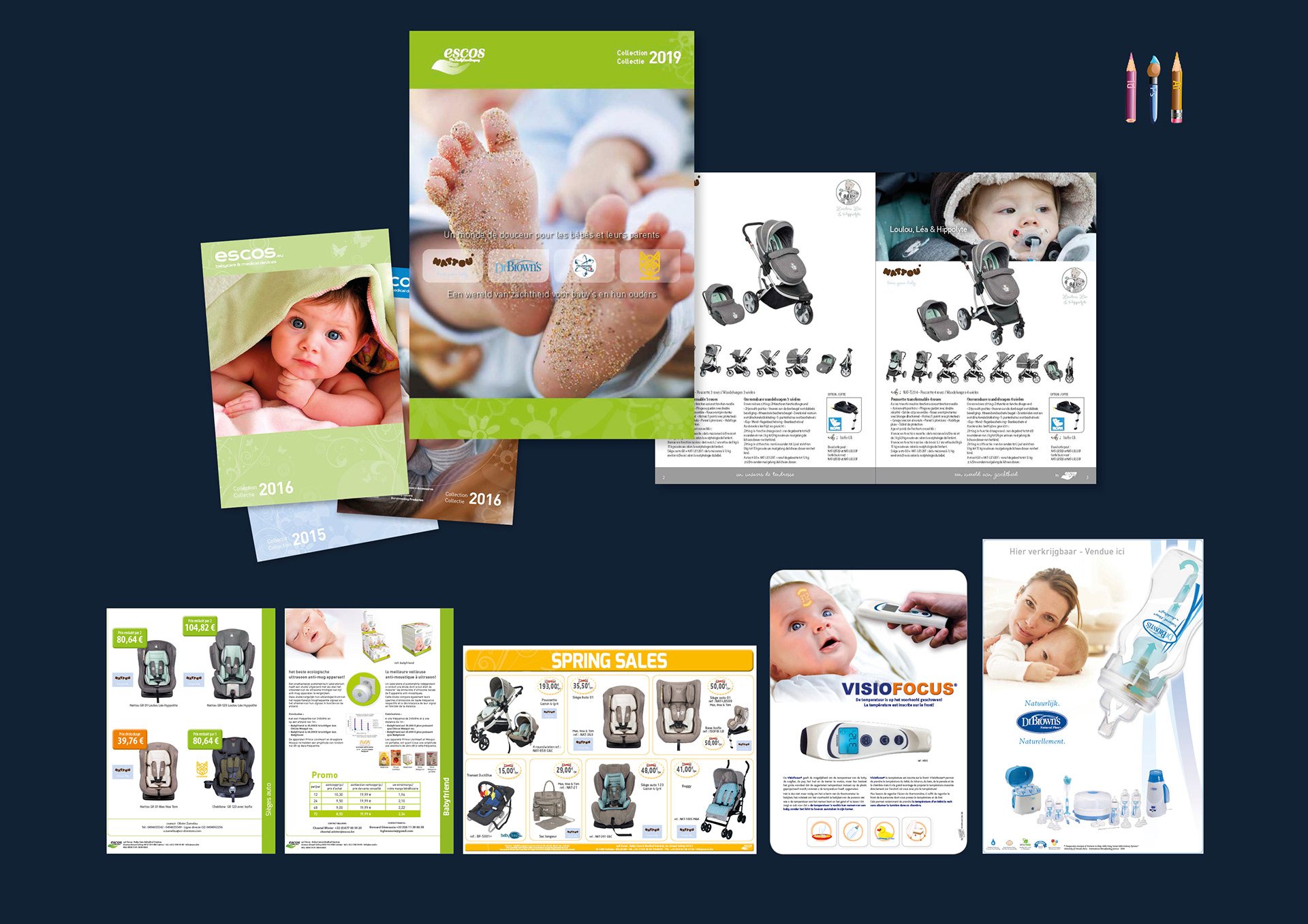 Escos, lay-out, artwork, print ready files, brochure, sell files