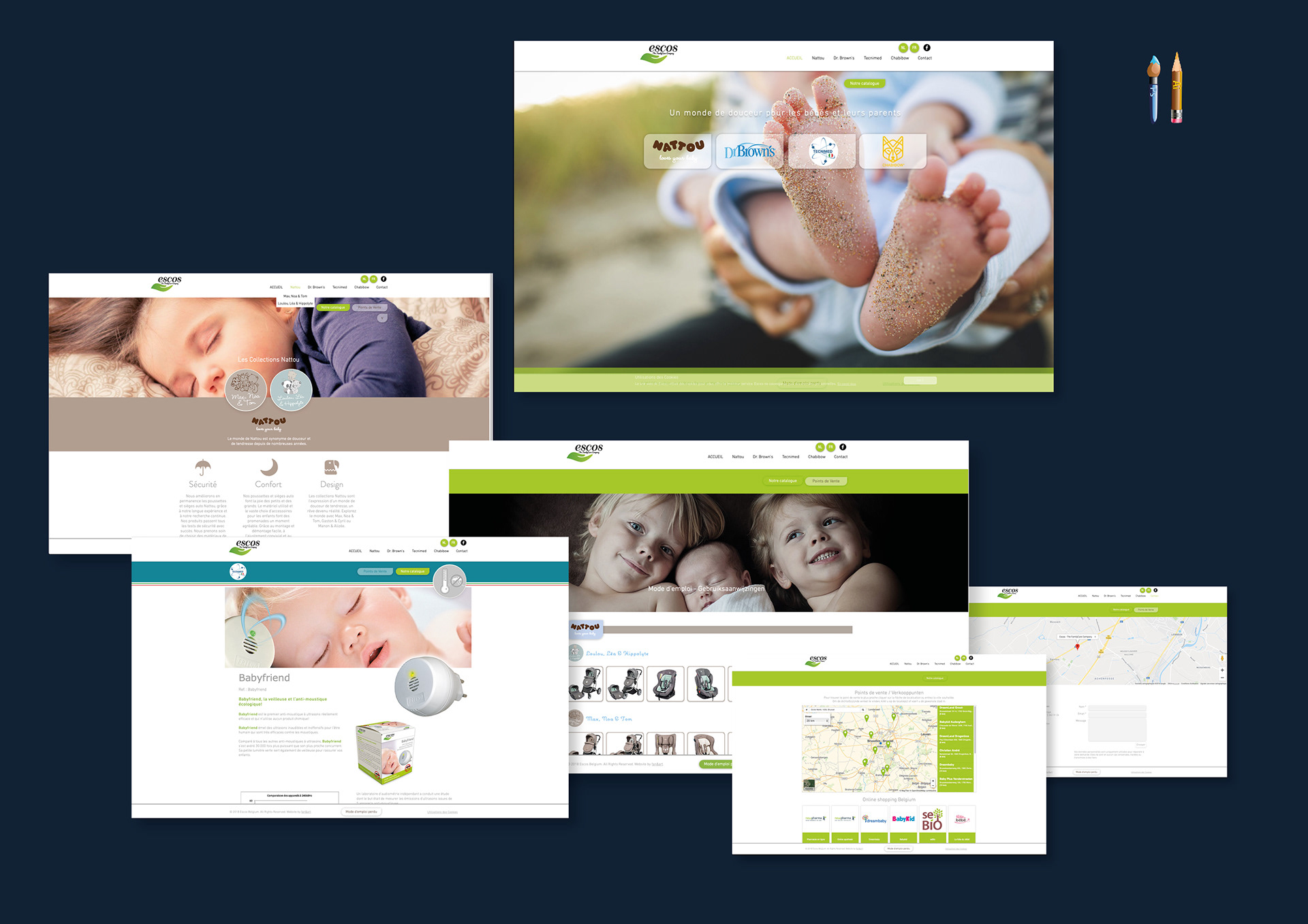 Escos website lay-out wix