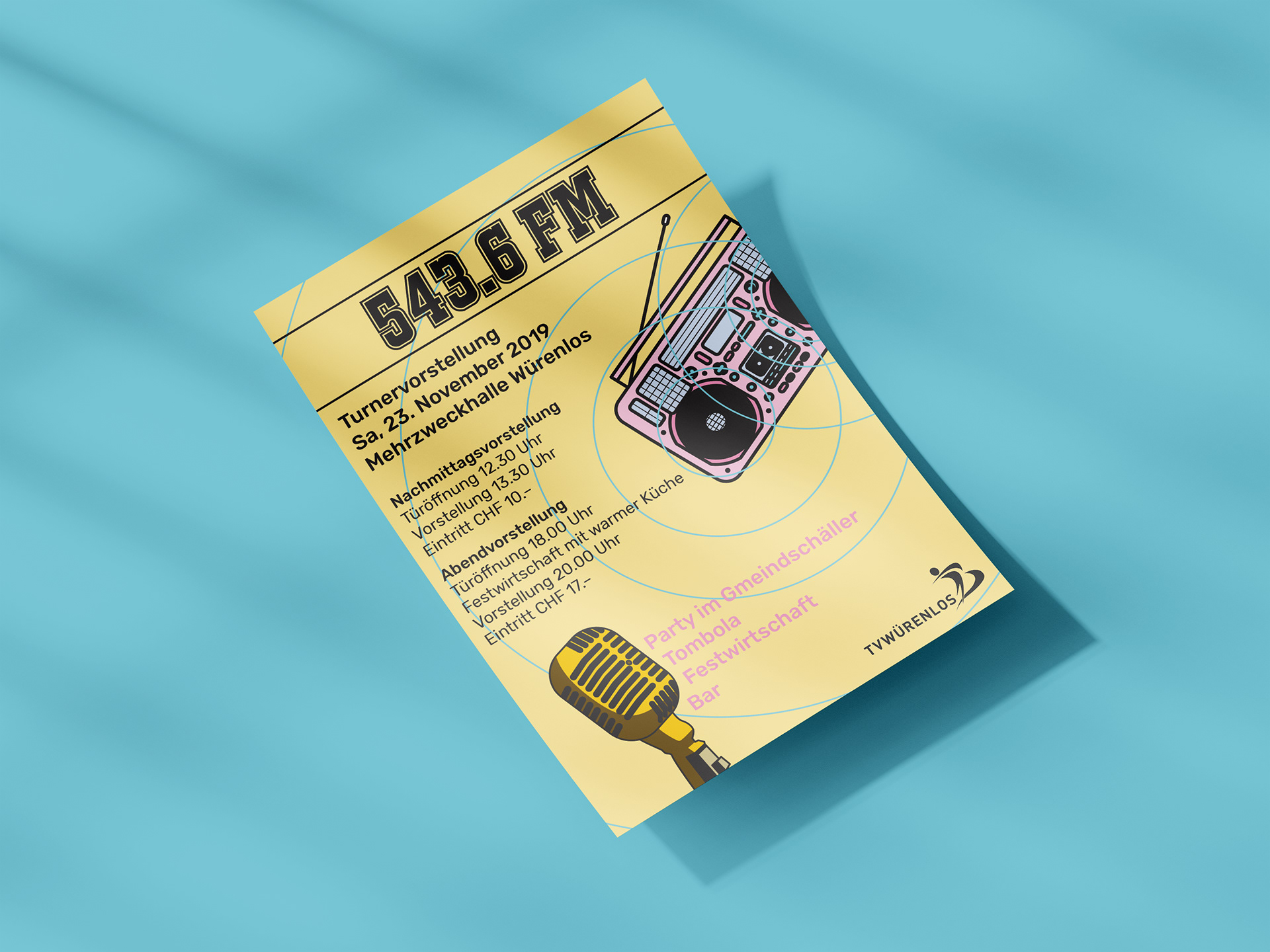 Turnverein Würenlos Turnerabend 543.6 FM Flyer