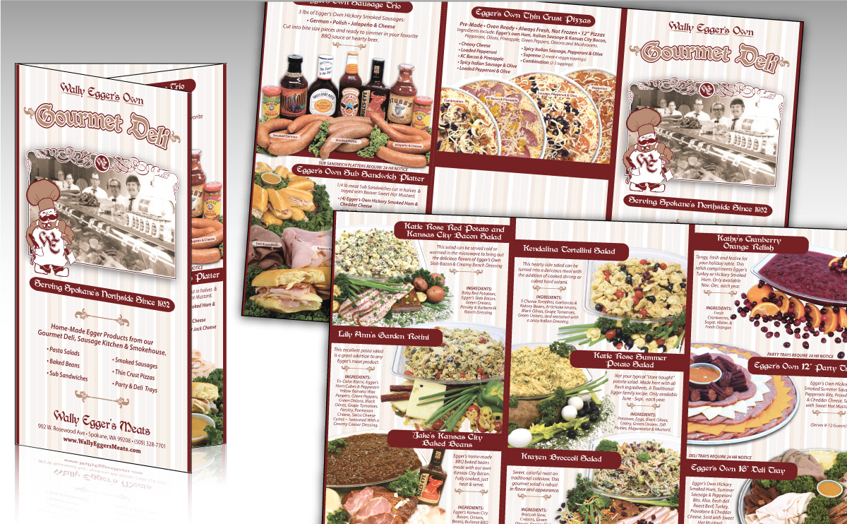 Staged & Photographed ALL Food Dishes + Created Old Fashioned Brochure Design