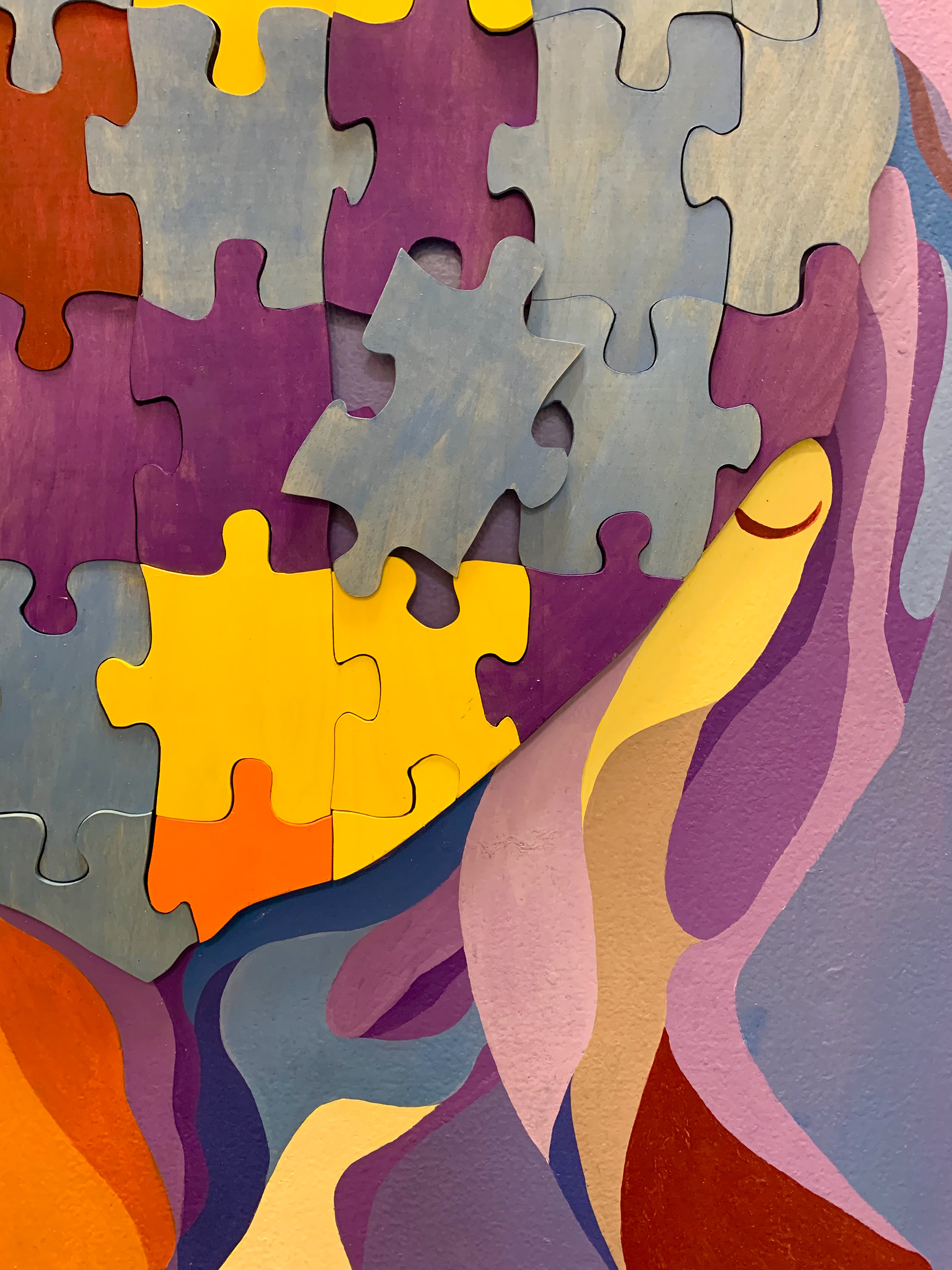"Untitled" detail shot, acrylic and wood installation. commission for Think Outside the Cube, 2020.