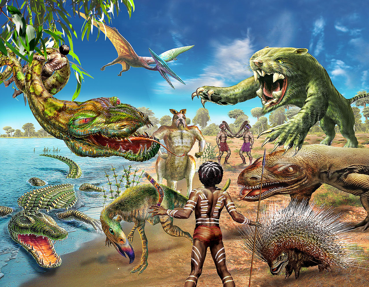 Dinosaur panorama print by Adrian Chesterman