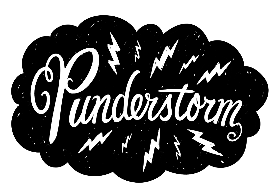 Logo Design and Hand Lettering, "Punderstorm" card line. Client: Hallmark Cards, Inc., Kansas City