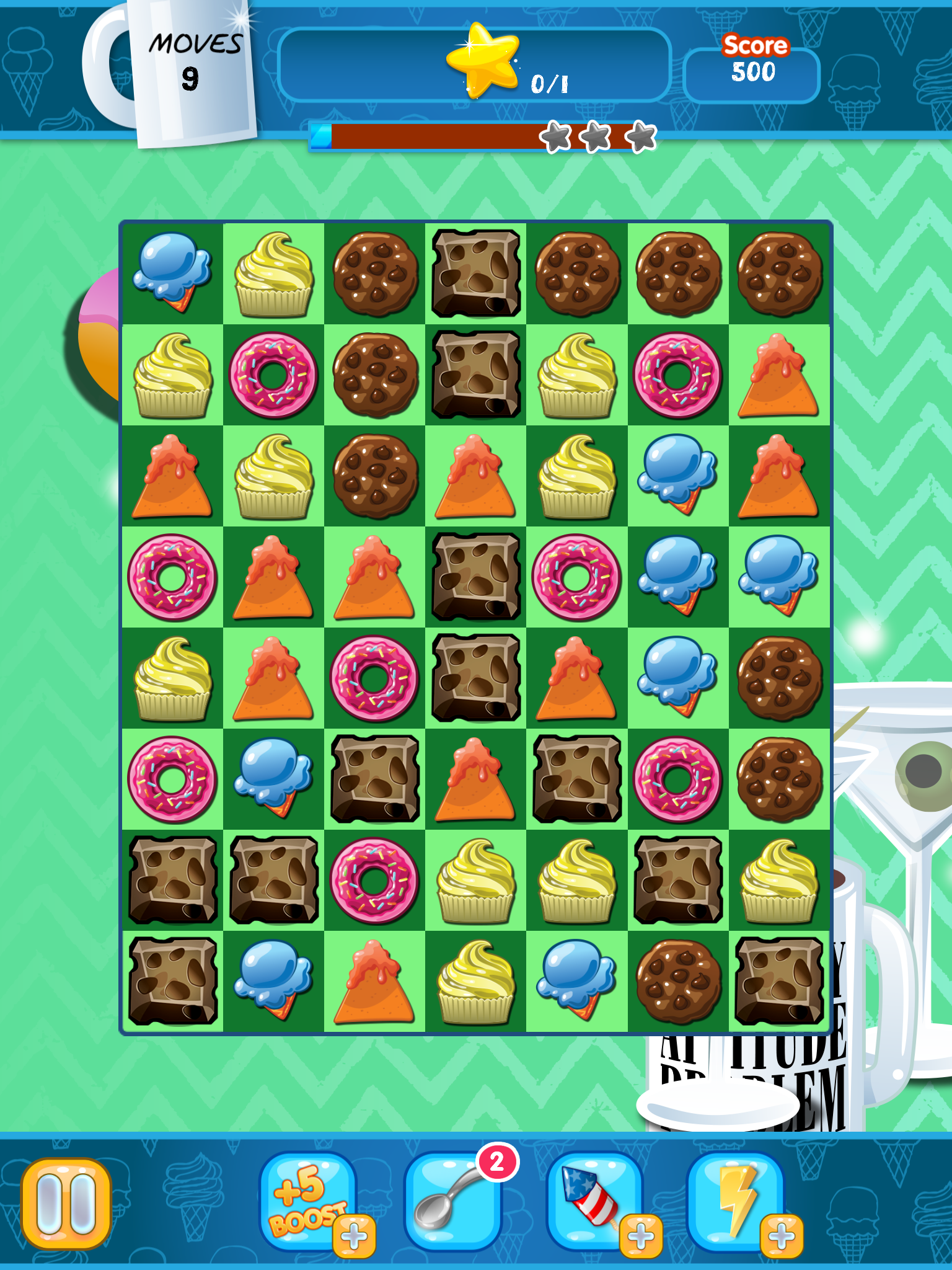 "Maxine's Snack Attack" iPhone Game App; Game Play Screen; Illustration and Design; © Hallmark Cards, Inc.